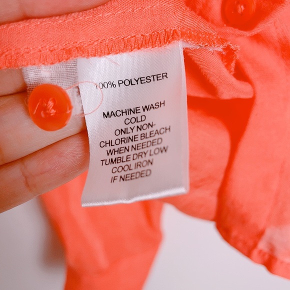 LOFT Coral Peach Button Down Shirt - Picture 6 of 6
